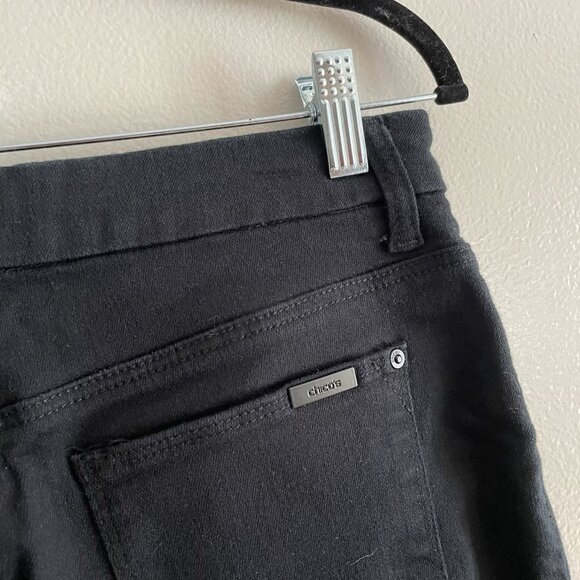 Chicos Women Sz 00R US 2R Black Denim So Slimming Girlfriend Slim Leg Ankle Jean - Picture 8 of 11